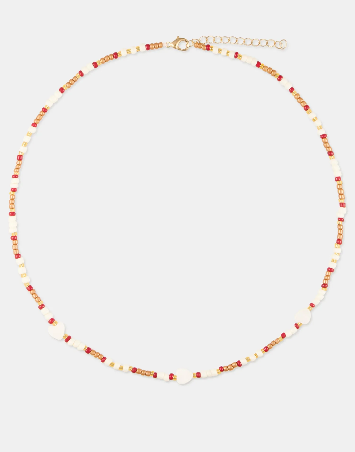 Natura Selection Collar Beads Corazones Nácar 150181-BURGUNDY Outlet