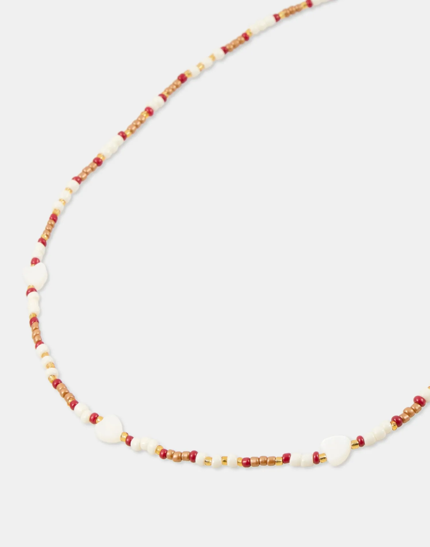 Natura Selection Collar Beads Corazones Nácar 150181-BURGUNDY Outlet