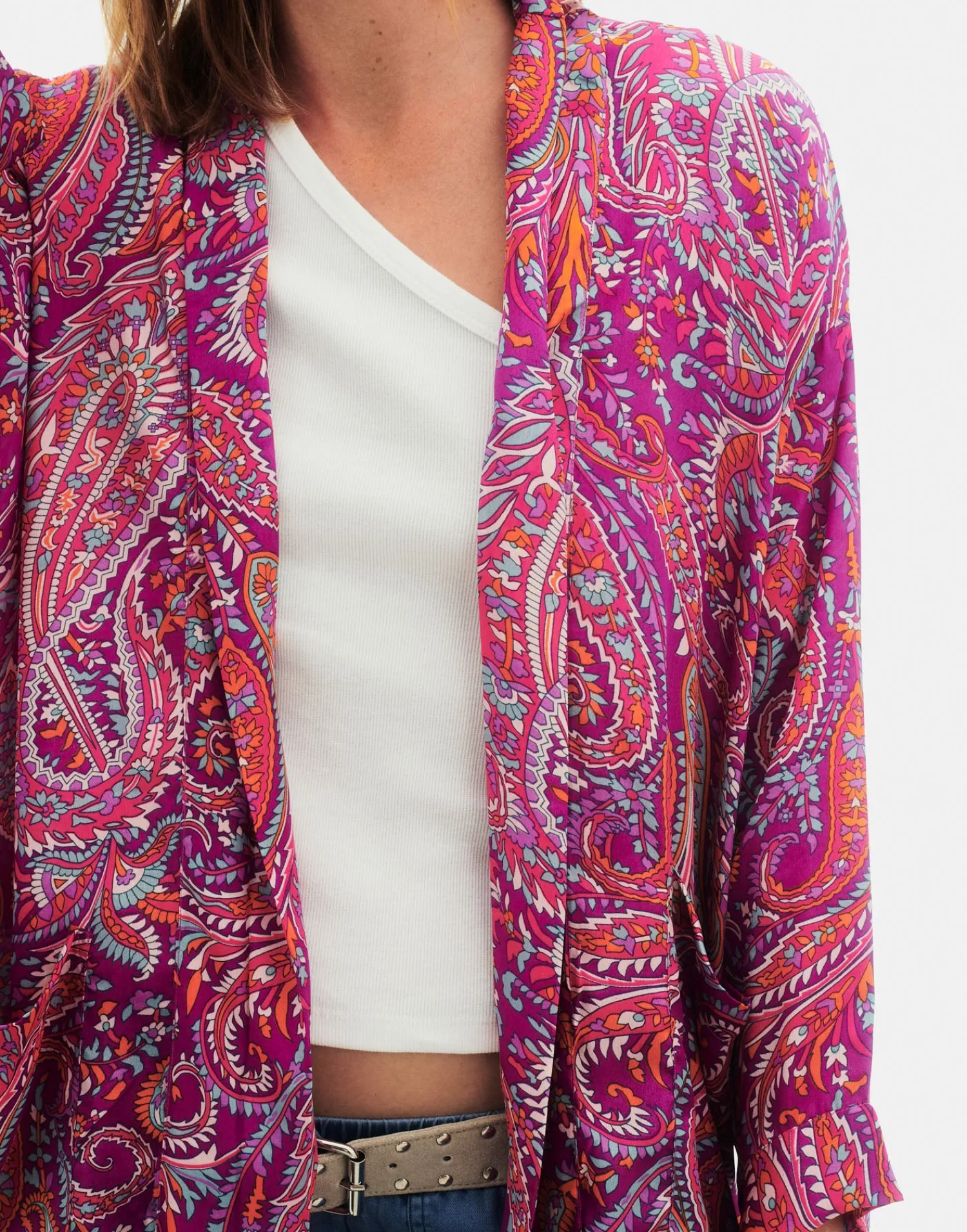 Natura Selection Kimono Paisley 147771-FUCHSIA Best