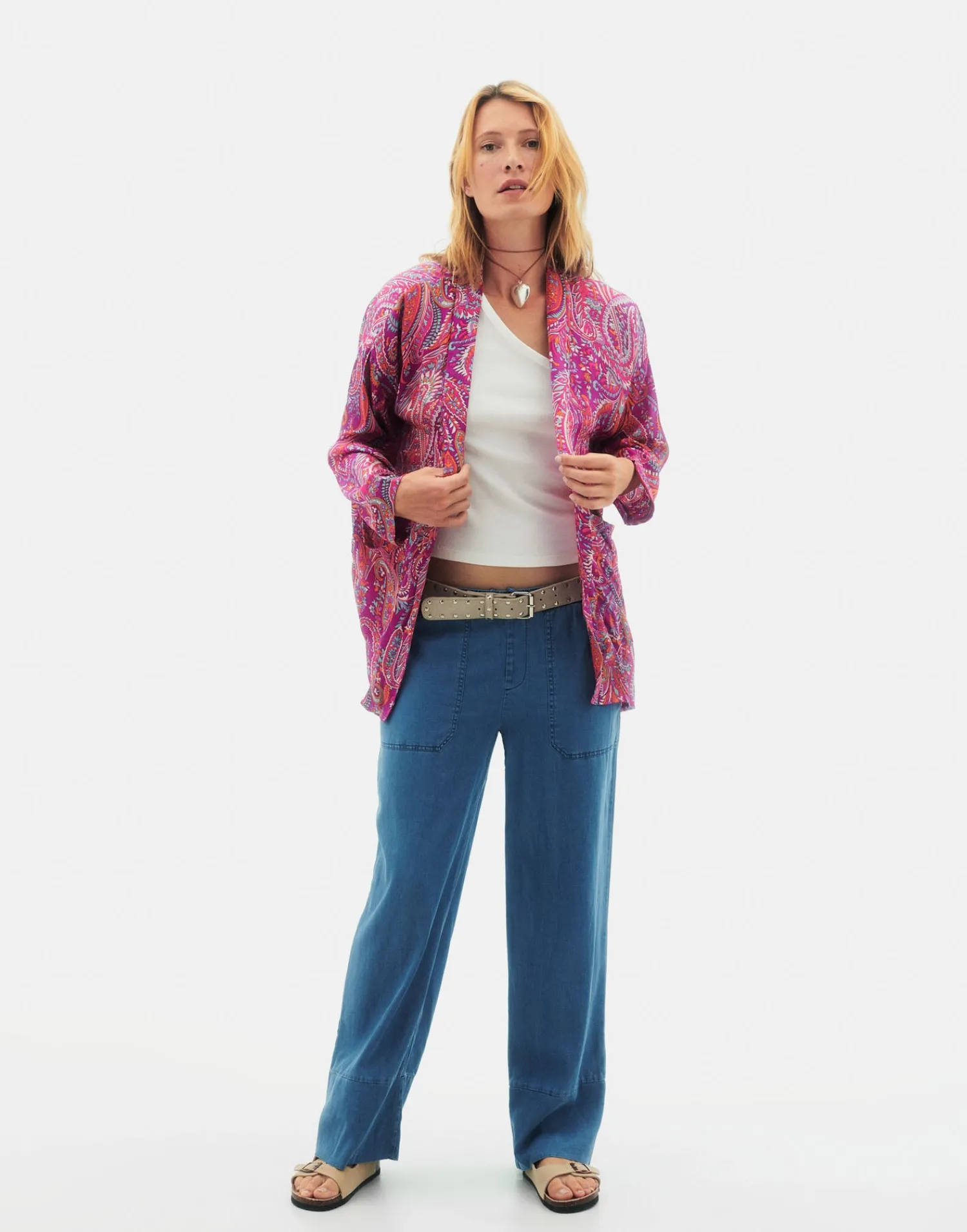 Natura Selection Kimono Paisley 147771-FUCHSIA Best
