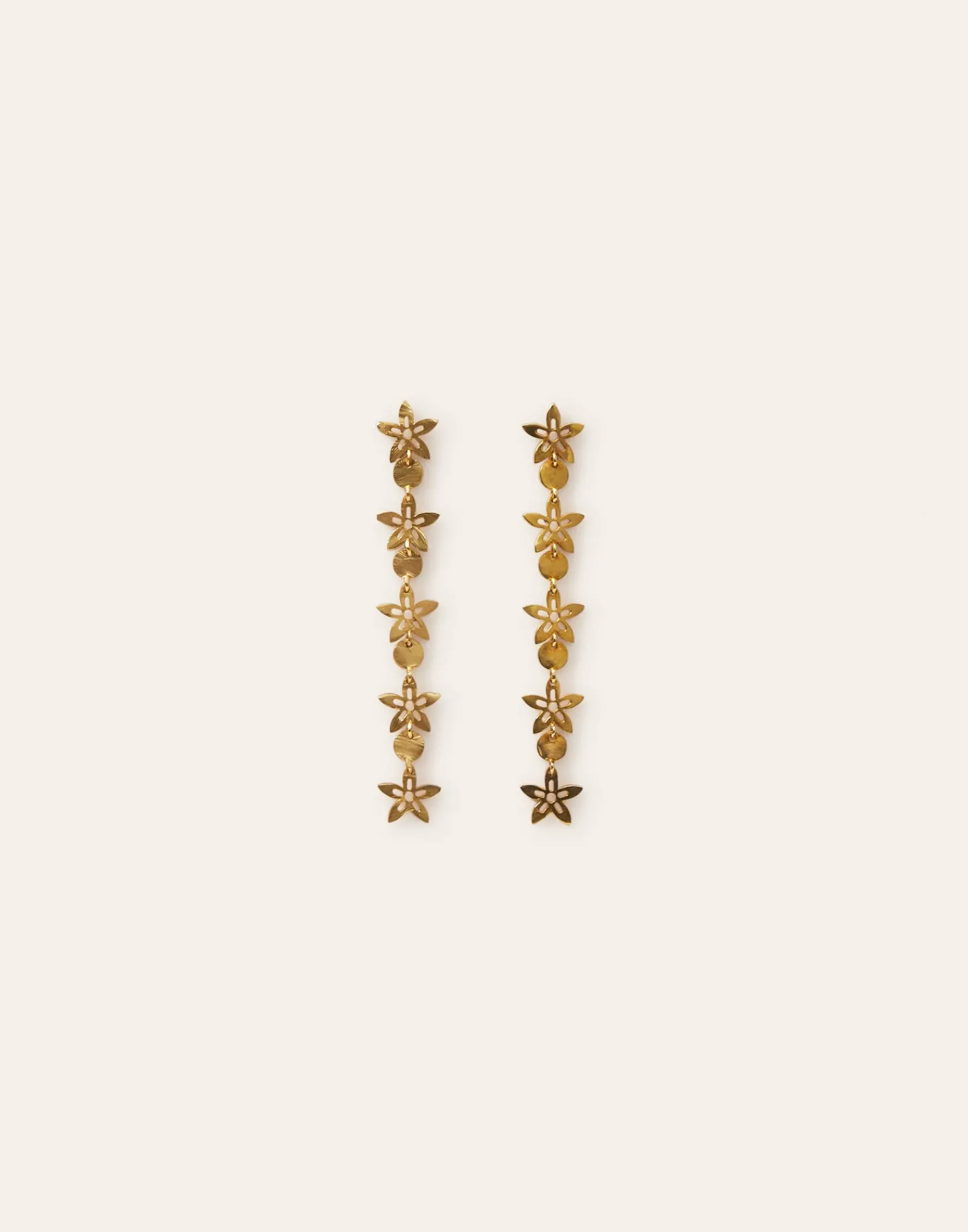 Natura Selection Pendientes Largos Flor 145825-GOLD Clearance