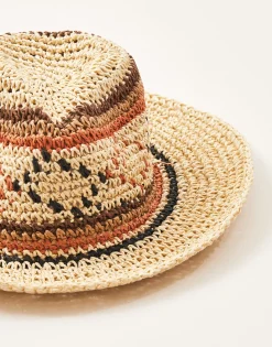 Natura Selection Sombrero Papel Rombos 145567-BROWN Discount